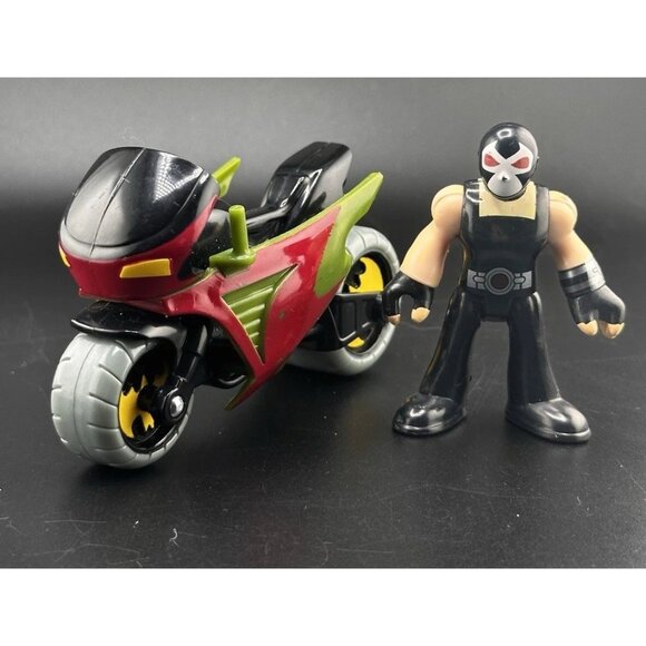 Fisher-Price Imaginext DC Super Friends Batman Robin’s Motorcycle Bane Figure - Picture 1 of 12